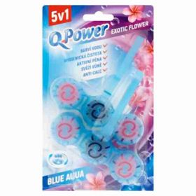 Q Power tuhý WC závěs Blue Aqua Exotic Flower 2ks